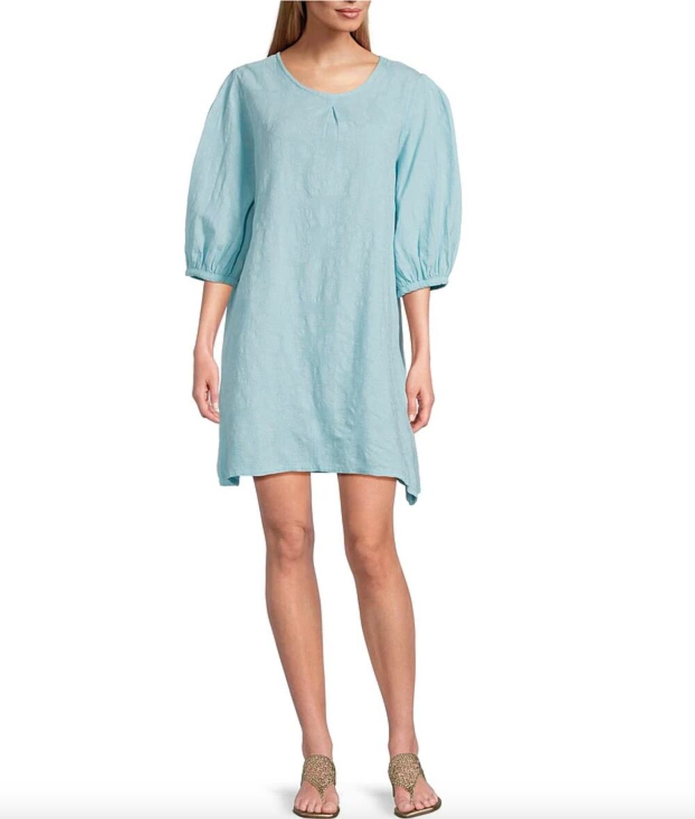 Bryn Walker Lucien Floral Cotton Jacquard Mini Dress Lightweight Blue Medium NWT